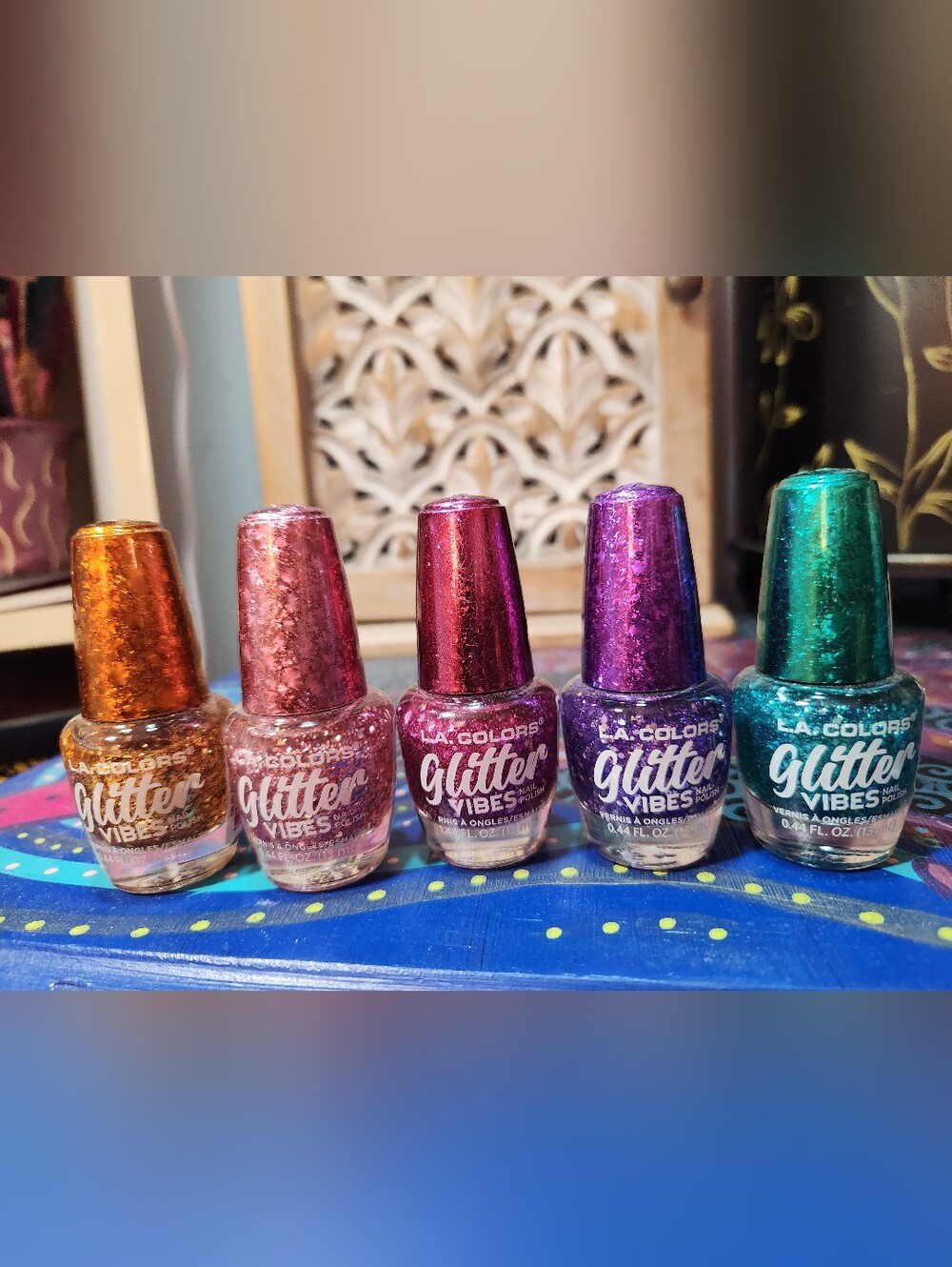 L.A. Colors Glitter Vibes Nail Polish — Rose Gold, Magenta, Violet, Teal, Copper